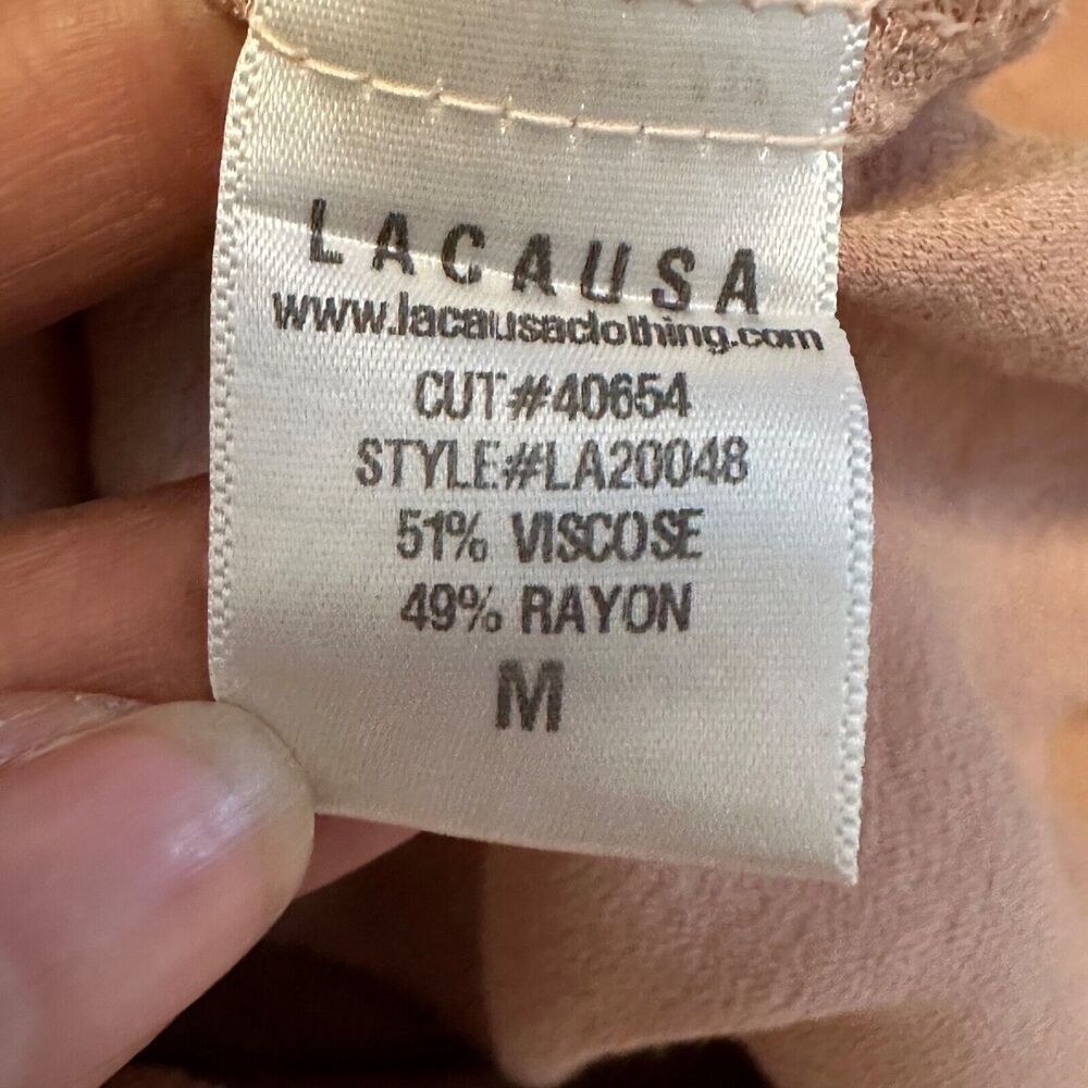 LA CAUSA Wide Leg Jumpsuit Slip Dress Style‎ Tan M Viscose Rayon - Picture 6 of 10